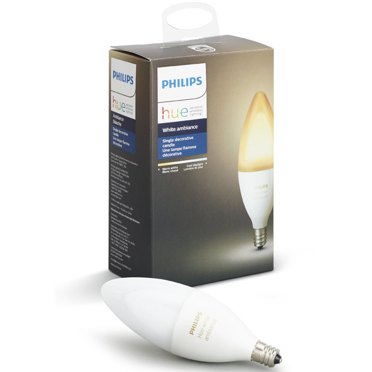 40 Watt Equivalent Philips Hue, B11 LED Smart, Dimmable Light Bulb